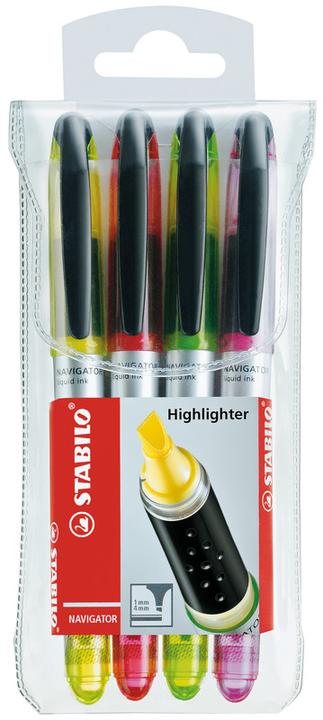 Actual product image STABILO NAVIGATOR highlighter (Orange, Yellow, Green, Pink, 4 mm, 4 x)