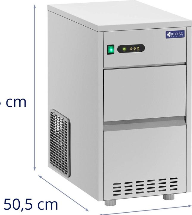 Produktbild Royal Catering Gastro Eiswürfelmaschine Eiswürfelbereiter Icecubemaker 20kg/24h Edelstahl