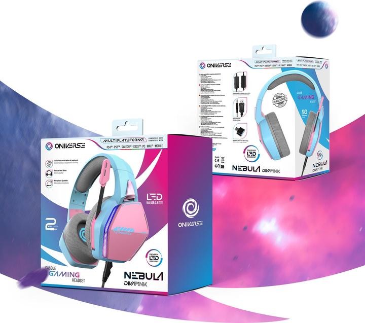 Produktbild Oniverse Gaming Headset Nebula - Diva Pink (Kabelgebunden)