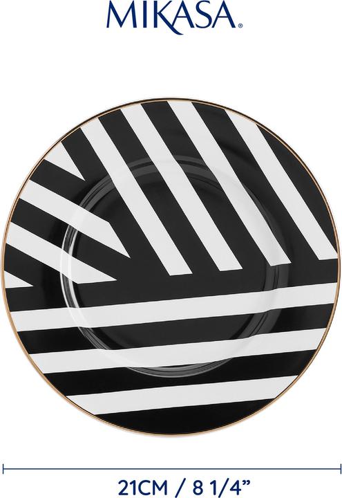 Mikasa Luxe Deco China Side Plates, Set of 4, 21cm (4 x, 21 cm)