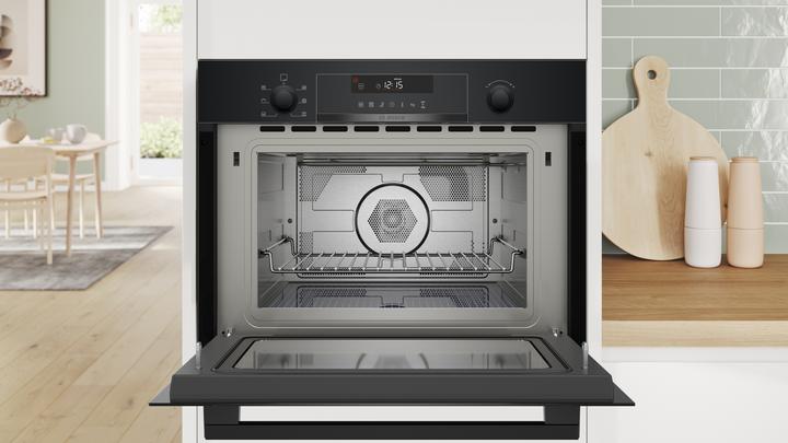 Produktbild Bosch Hausgeräte Serie 6, Einbau Mikrowelle mit Heissluft, 60 x 45 cm, Schwarz, CMA585GB1
