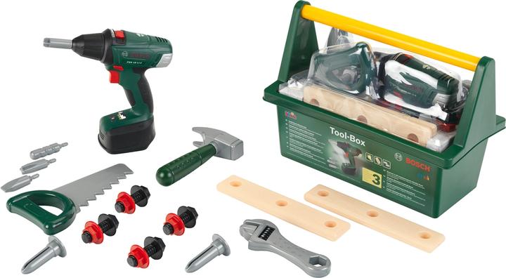 Theo Klein Cassetta degli attrezzi Bosch + avvitatore a batteria