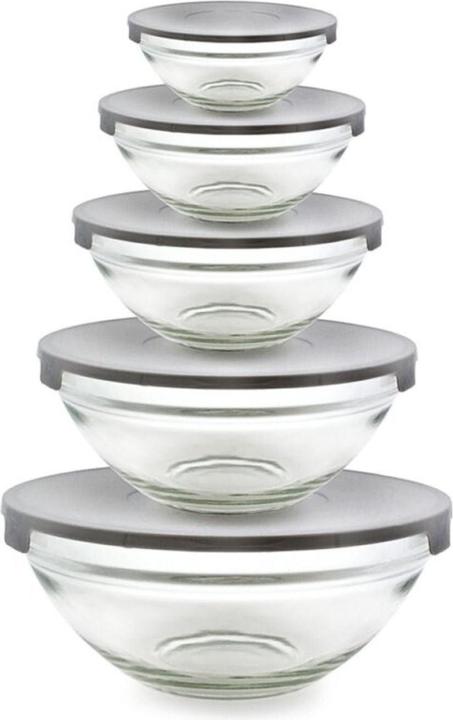 Actual product image B-Home Set of 5 glass bowls with lids (1 l, 5 x)
