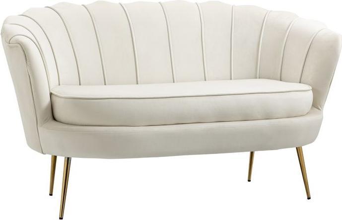 Immagine prodotto Swisshandel24 2-Sitzer Sofa Couch, Polstersofa Samt, bis 150 kg, Creme