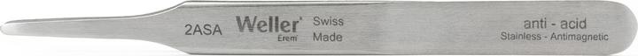 Actual product image Weller Erem Erem Stainless Steel Tweezers Acid Resistant, Tip Straight, Flat Rounded, 120 mm