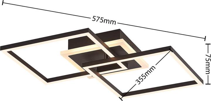 Actual product image Lindby LED Ceiling Lamp Fjardo CCT Squares Black (1240 lm)