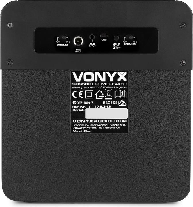 Immagine prodotto Vonyx Altoparlante Karaoke SBS52B-DRUM (Attivo, 1x 50 W)