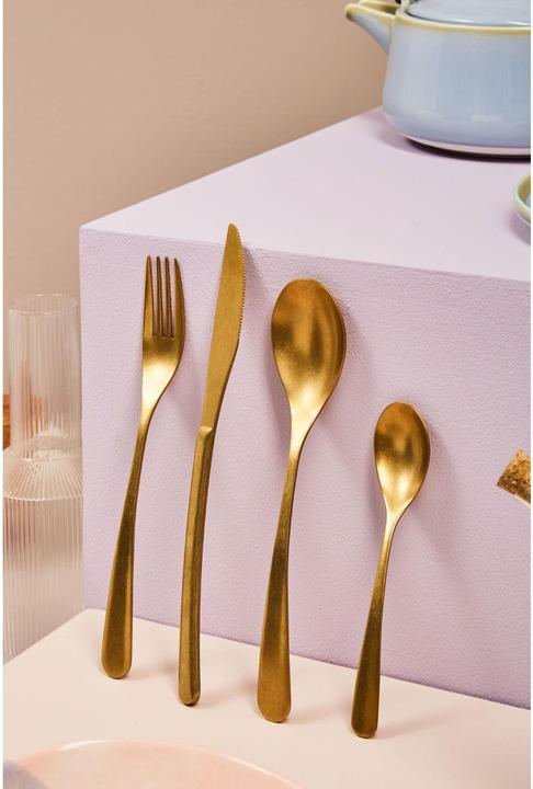 Produktbild Fifty five south Besteck-Set Avie Antik Gold Finish - 16-teilig (4 Stück, Besteck Set)