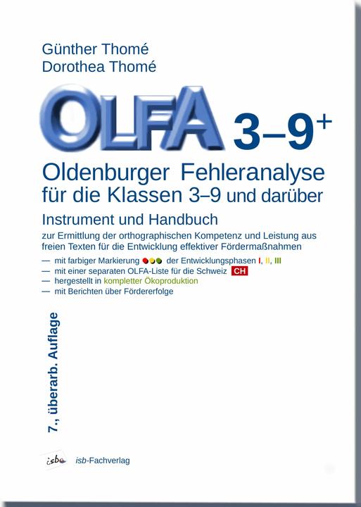 Energie-Label OLFA 3-9: Oldenburger Fehleranalyse für die Klassen 3-9 (Deutsch, Prof. Dr. Günther Thomé, Dr. Dipl.-Päd. Dorothea Thomé, 2020)