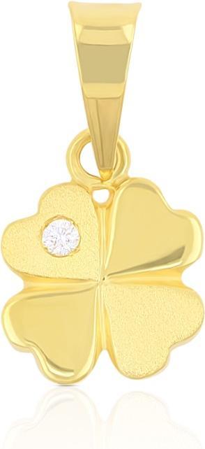 Muau Diamond pendant cloverleaf yellow gold 750 brilliant 0.01.00ct. 15x8mm (750/18K Gelbgold)