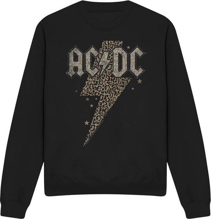 Actual product image AC/DC Unisex Adult Leopard Print Bolt Sweatshirt (XXL)