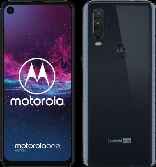 Produktbild Motorola One Action (128 GB, Denim Blue, 6.30", Hybrid Dual SIM, 12 Mpx, 4G)