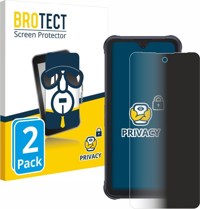 Productafbeelding BROTECT Anti-spionnetje privacyfolie Beschermfolie tegen blauw licht (2 Stuk, Cubot KingKong Power)