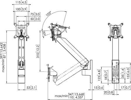 Actual product image Vogels Pro Motion 4126 (Wall, 43")