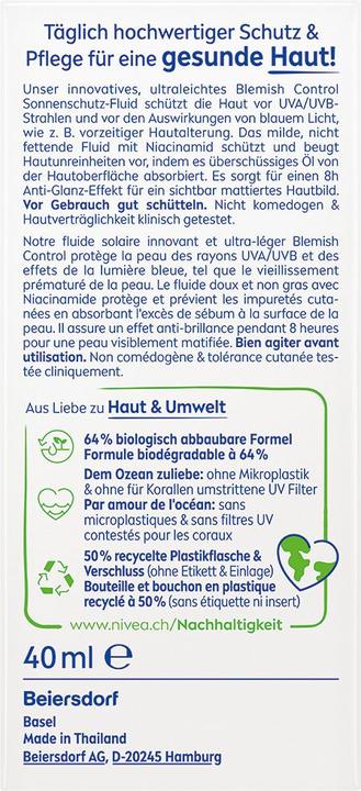 Image du produit NIVEA UV Face Derma Skin Clear SPF 50+ (Crème solaire visage, SPF 50, 40 ml, 62 g)