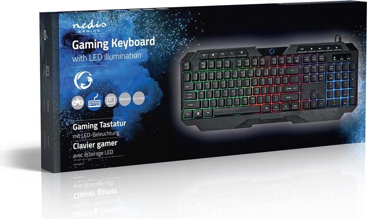 Immagine prodotto Nedis Tastiera da gioco cablata | USB Tipo-A | Tasti a membrana | LED | QWERTY | Layout USA | Lunghezza (Ing. Int., Cablato)