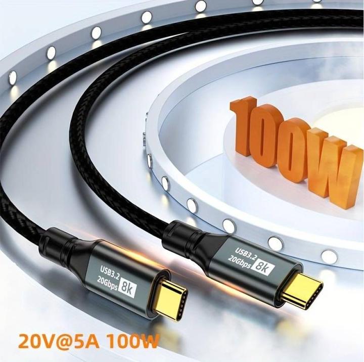 Immagine prodotto PowerGuard Cavo NylonBraid Data & Charge USB-C USB 3.2 Gen 2x2 20 Gbit/s 8K 100W 1m (USB 3.2 Gen 2x2)