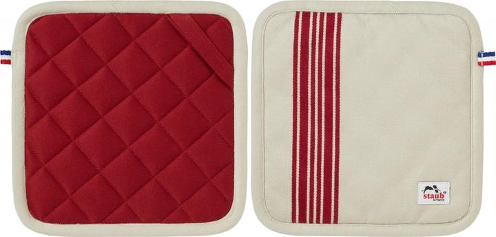 Staub Topflappen 2-tlg,, 21 x 21 cm, 100% Baumwolle, Rot (100% Baumwolle)