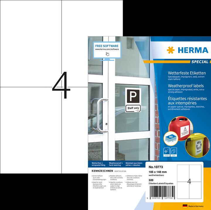 Actual product image HERMA Weatherproof shipping labels A4