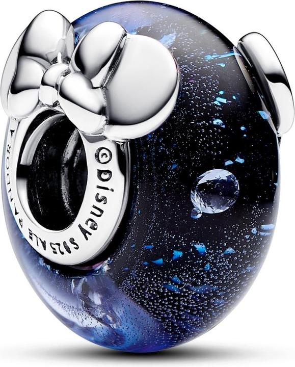 Pandora Disney Micky Maus & Minnie Maus Blaues Murano Glas Charm (Silber 925)