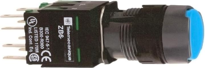 Produktbild Schneider Electric Leuchtdrucktaster, blau, D=16mm, aus Kunststoff XB6AW6B5B