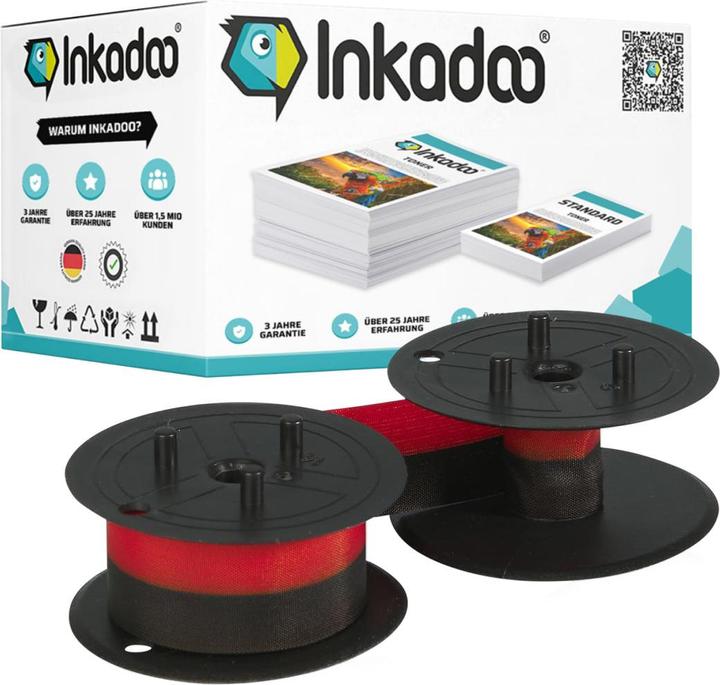 Produktbild Inkadoo Kompatibel zu Canon 4202A002 / EP-102 Farbband Schwarz, Rot, passend für Adler-Royal 1011 PD Nova...