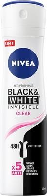 NIVEA Invisibleack&White Antiperspirant 48H (Spray, 150 ml)