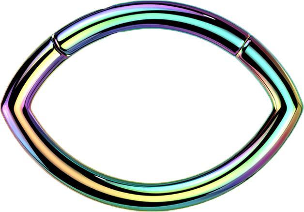 Star Piercing Micro Segmentring klappbar farbig Oval (ohne Messing, Titan G23)