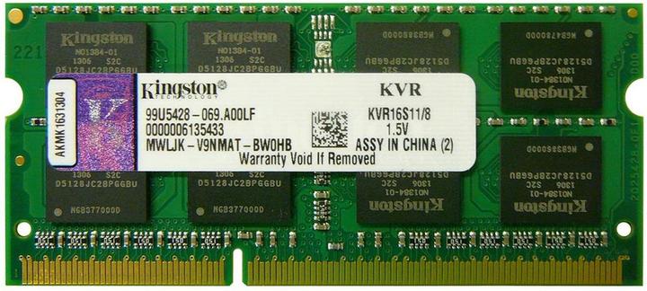 Actual product image Kingston ValueRAM (1 x 8GB, 1600 MHz, DDR3-RAM, SO-DIMM)