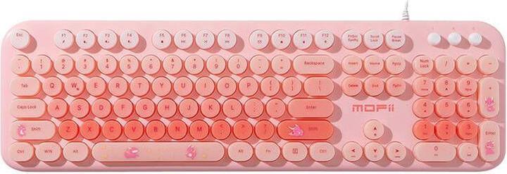 Mofii wired keyboard with backlight Love Me (Pink) (Eng. Int., Kabelgebunden)