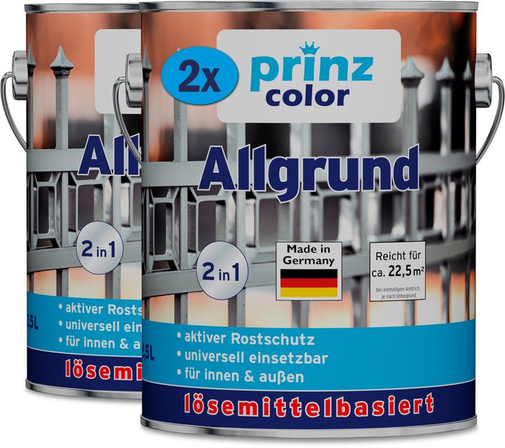 Actual product image Plid Allgrund rust primer 5L white for approx. 450m² /Active rust protection primer (White, 5 l)