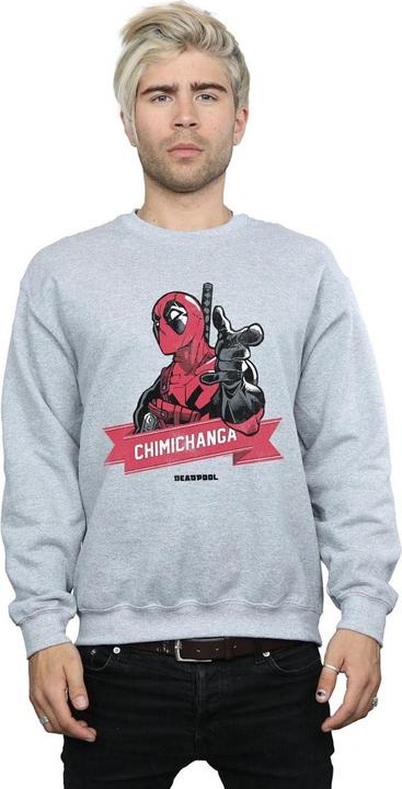 Actual product image Mens Deadpool Chimichanga Finger Sweatshirt (XXL)