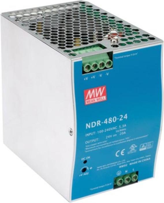 MeanWell NETZTEIL - 1 AUSGANG - 480 W - HUTSCHIENENMONTAGE - 24 V 20 A - FÜR INDUSTRIELLE ANWENDUNG (480 W)