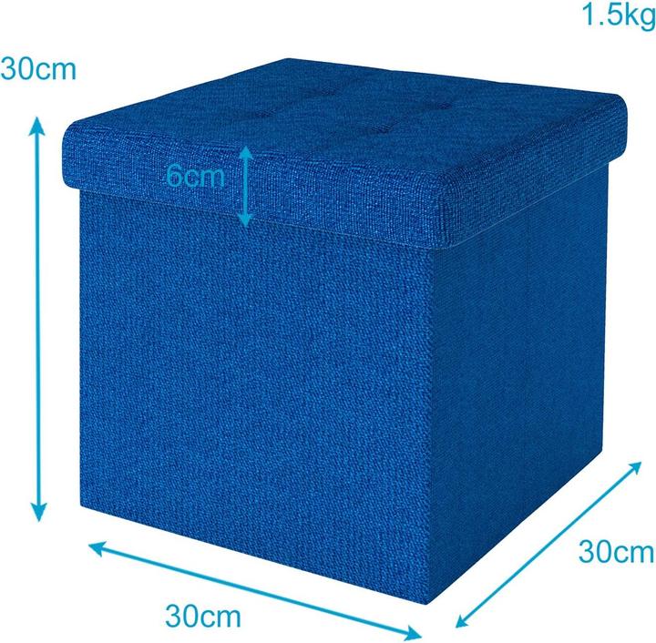 Produktbild Intirilife Sitzhocker 30x30x30 cm in OZEAN BLAU