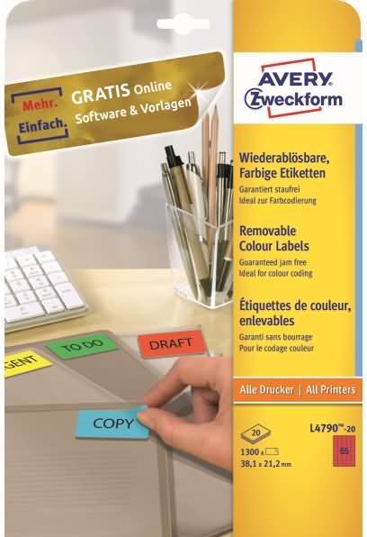 Actual product image Avery Labels removable adhesive