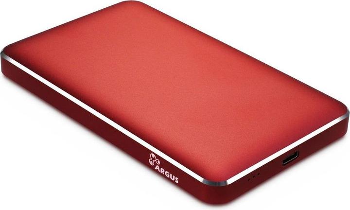 Actual product image Intertech ARGUS GD25609 2.5 USB C - red HDD enclosure for 1x 2.5 inch Sata I II III 4TB Max 9.5 cm thickness (2.5")
