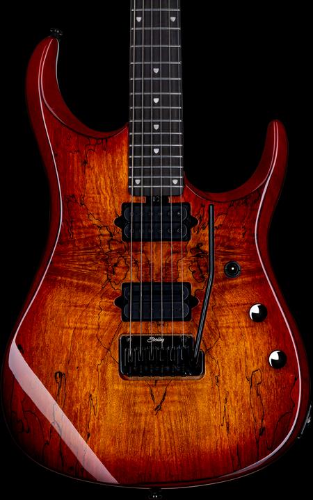 Actual product image E-Gitarre, JP150, DiMarzio, Blood Orange Burst, Tasche (Electric guitar, Stainless steel, Ebony, Spalted Maple Top)
