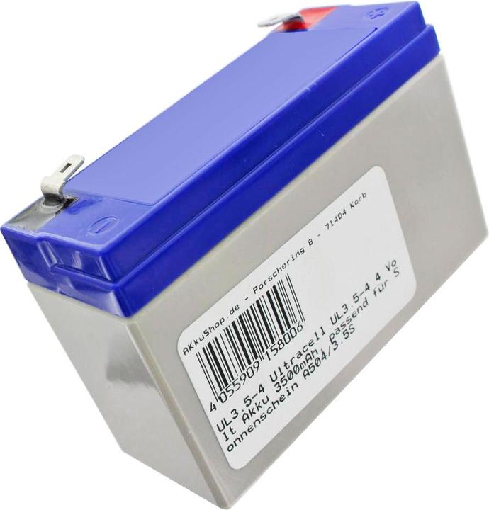 Produktbild Ultralife Akku UL3.5-4, 4 Volt Akku 3500mAh, passend für Sonnenschein A504/3.5S, 4,8mm Kontakte (4 V, 3.50 Ah)