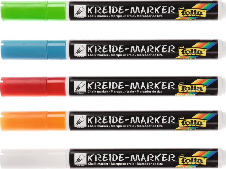 Actual product image Folia Chalk Marker (Black, 2 mm, 5 x)