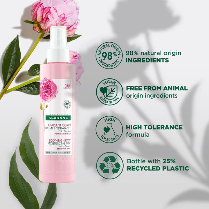 Produktbild Klorane Feuchtigkeitsspendender Körperspray mit Pfingstrose (Körpermilch, 200 ml)