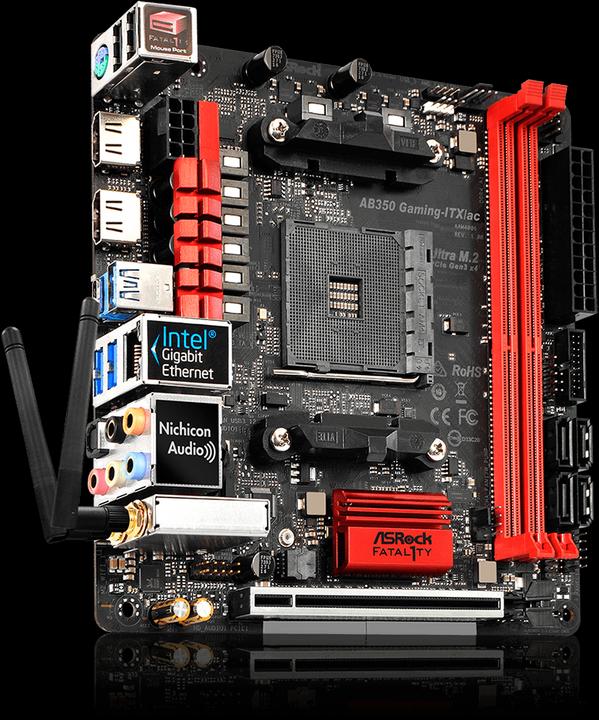 Actual product image AsRock AB350 Gaming ITX/ac (AM4, AMD B350, Mini-ITX)