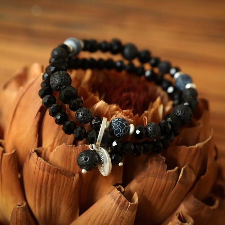Immagine prodotto Andreani Bracciale con amazzonite autentica (80 cm, Pietre, Nude, Vetro, Marrone, Metallo)