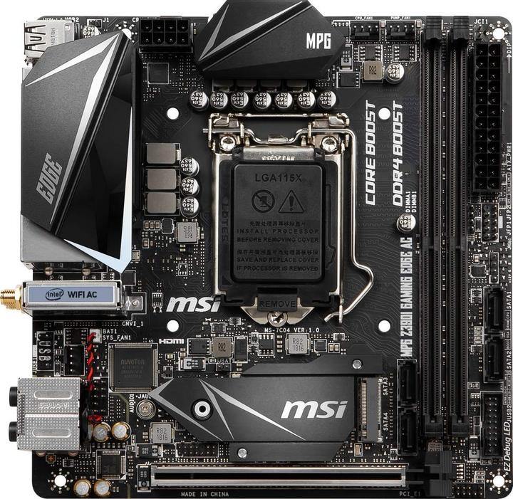 Produktbild MSI MPG Z390I Gaming Edge AC (LGA 1151, Intel Z390, Mini-ITX)