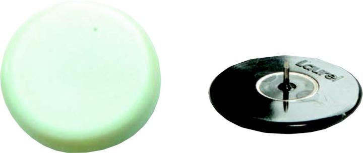 Actual product image Laurel ® Thumbtack 30mm encapsulated metal plastic coated white 4 pcs./pack. (1 Piece, 30 mm)