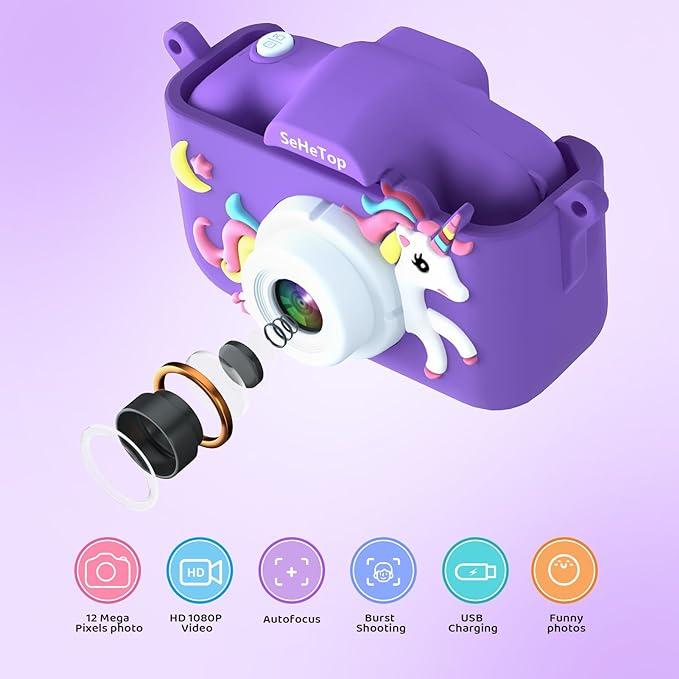 Actual product image Activity Board Toy unicorn digital camera, toy camera for children, 1080P HD children's camera, mini