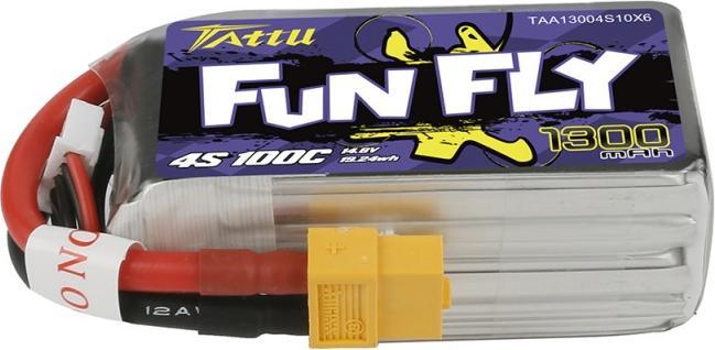 Actual product image Dronefactory Tattu Funfly Series 1300mAh 14.8V 100C 4S1P Lipo with XT60 (14.80 V, 1300 mAh)