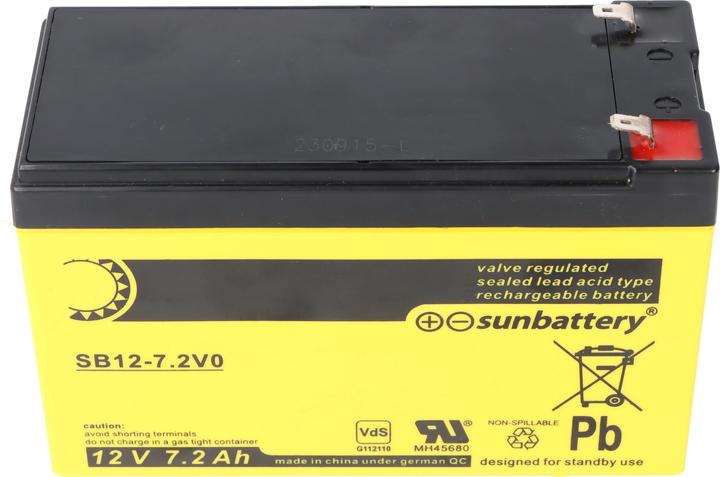 Produktbild AccuCell Sun Battery SB12-7.2V0 Akku, 12V 7,2Ah, 7.2-12L, AGM Bleiakku (12 V, 7.20 Ah)