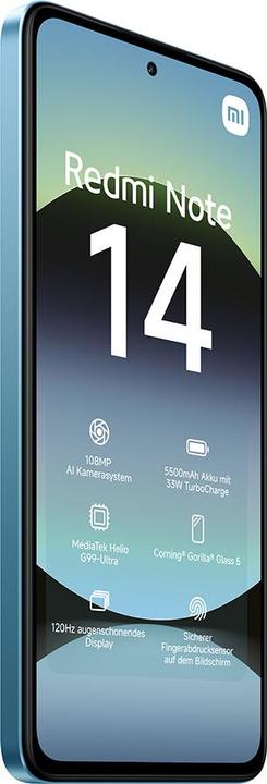 Actual product image Xiaomi Redmi Note 14 (128 GB, Midnight Black, 262.60", Dual SIM, 108 Mpx, 4G)