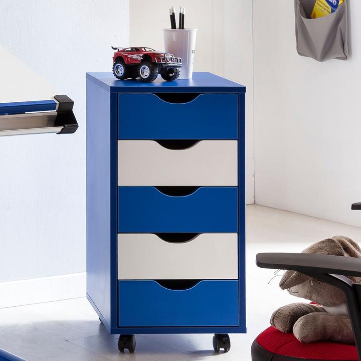 Produktbild FineBuy Rollcontainer Holz furniert Buche