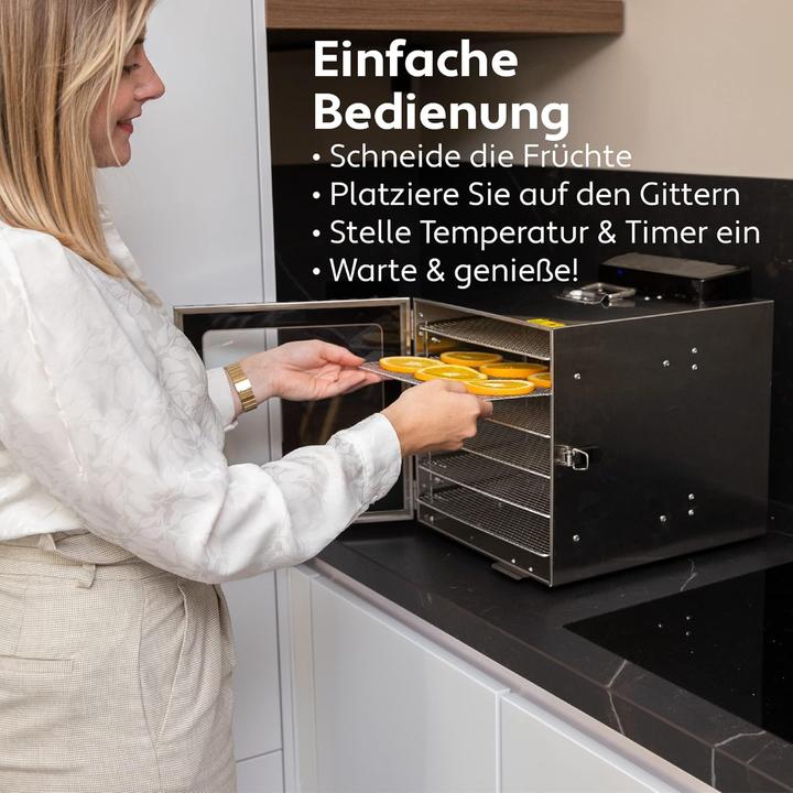 Actual product image Vita5 Nobel S Voedseldroger Droogoven - RVS 24-Uurs Timer - 30-90C 400 Watt Led-bedieningspaneel Dehydrato